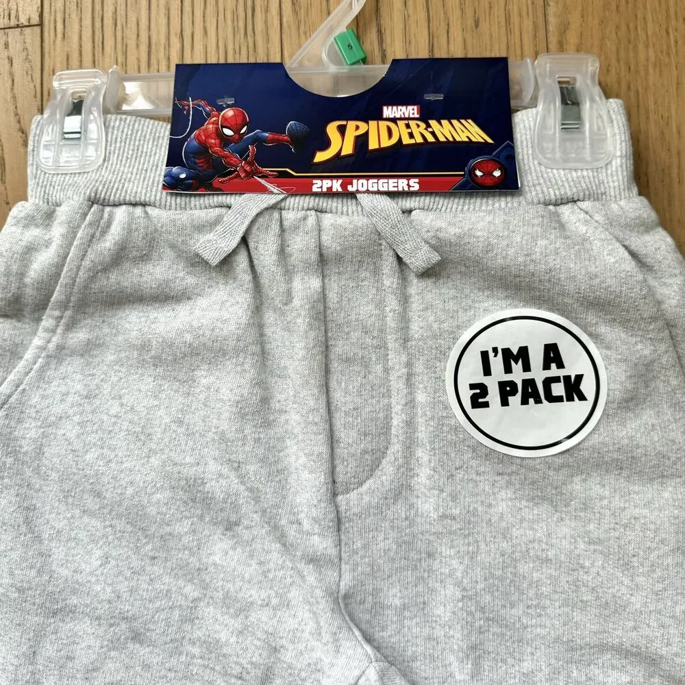 2 Spider-Man Boy's Toddler 2PC Jogger Pants Set NWT - Size 5